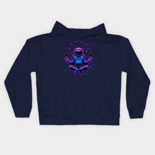 astronaut illustration meditation Kids Hoodie